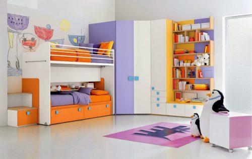phòng ngủ đầy màu sắc cho con